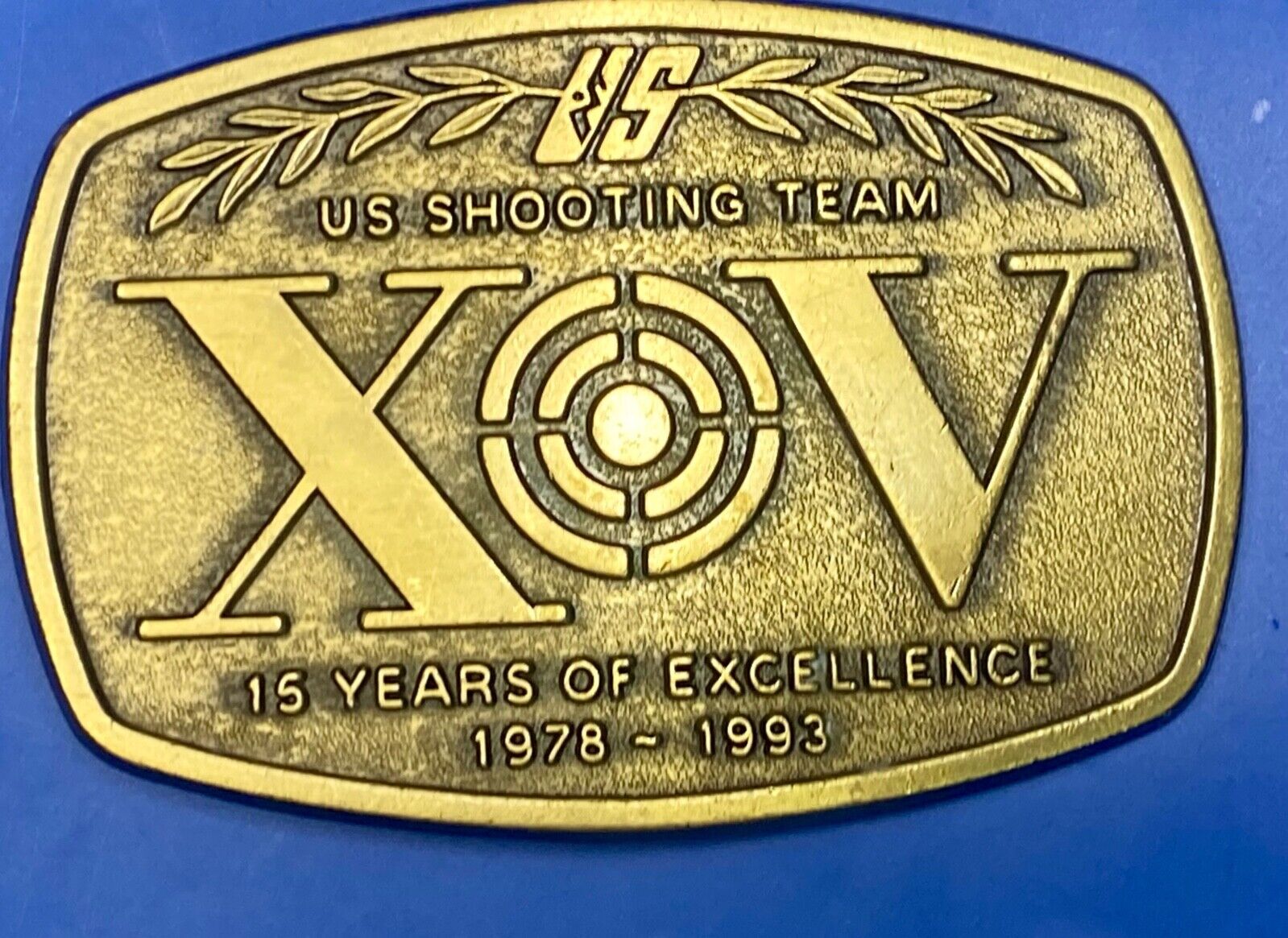 1978-1993 Vintage 15 Years of Excellence US Shooting Team Belt Buckle