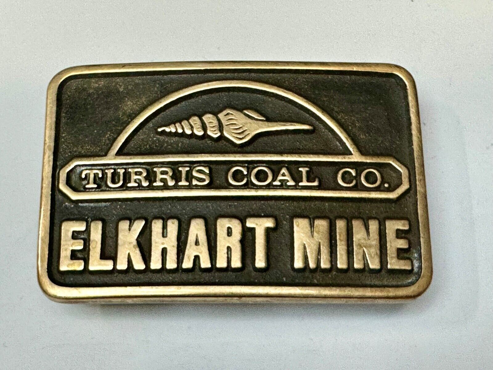 Turris Coal Company Elkhart Mine Illinois Solid Brass Anacortes Belt Buckle