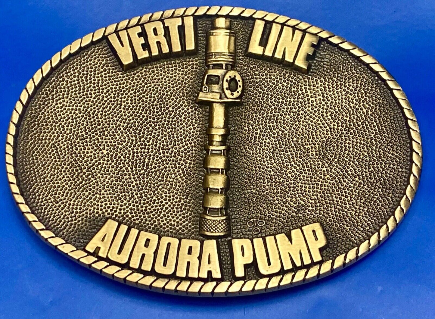 Verti line Aurora Pump belt buckle by OC Tanner Turbine pumps Co commemorative