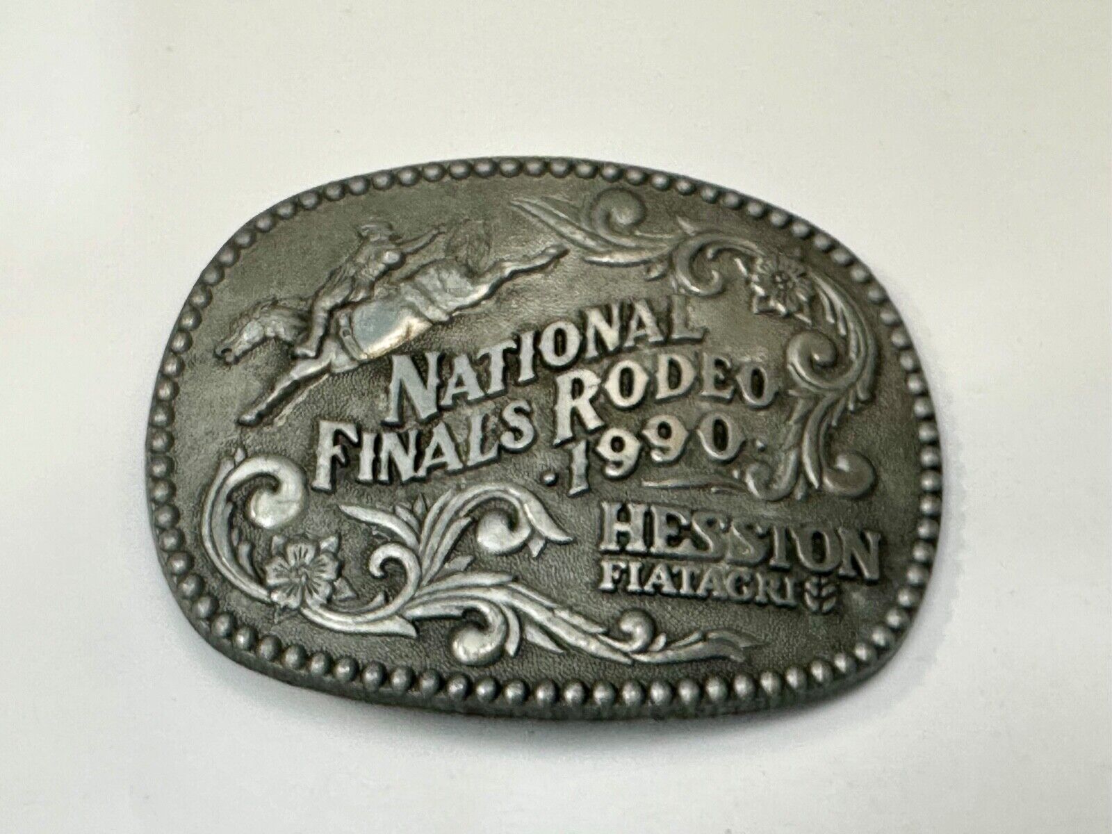 1990 ADM NATIONAL FINALS RODEO ADULT SIZE  NFR NOS WESTERN COWBOY BELT BUCKLE