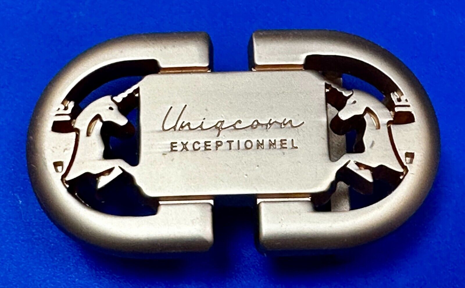Uniqcorn Exceptionnel - Unknown to me!   unicorn's facing in cutout Belt Buckle