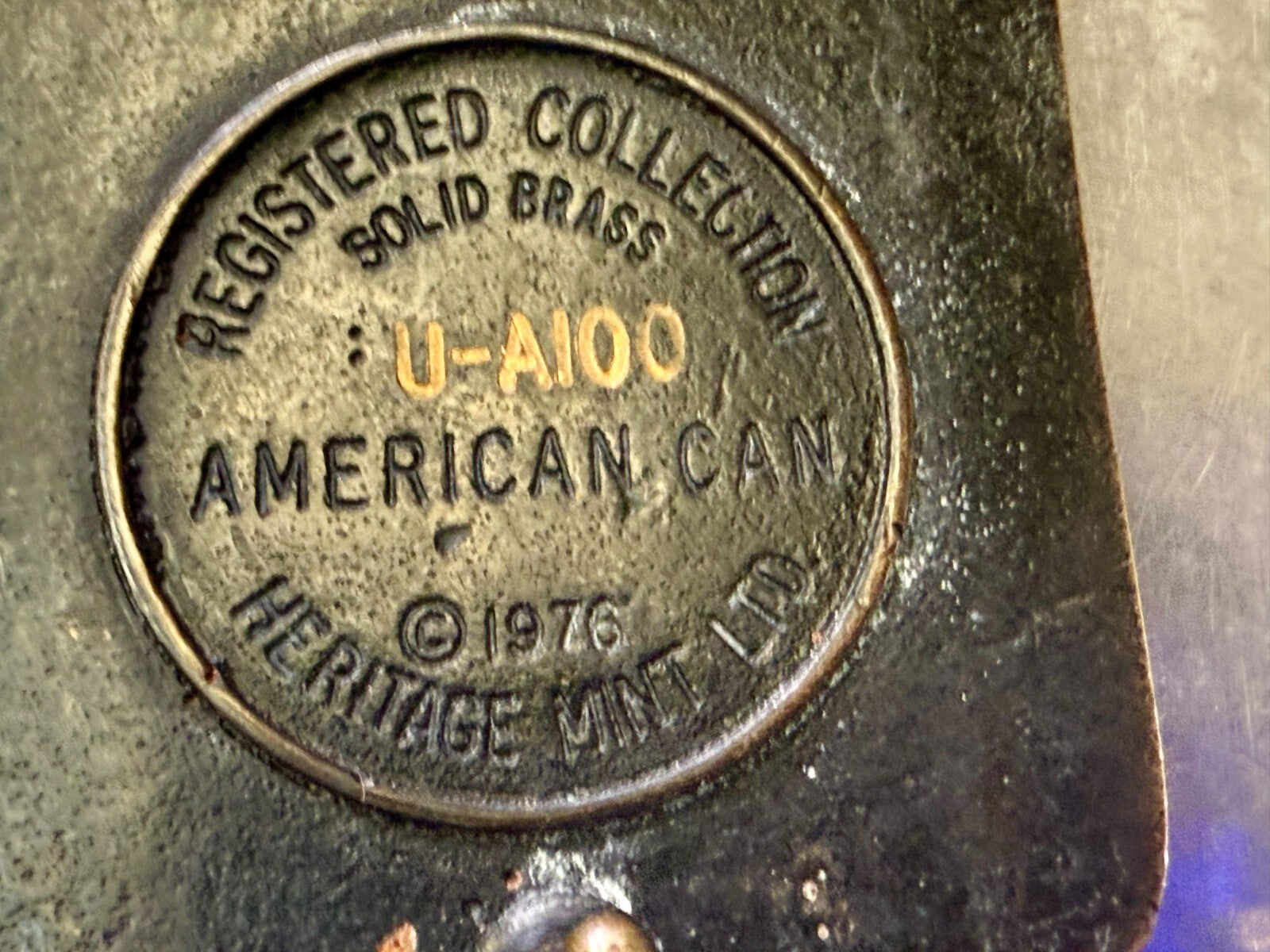 American Can Company 75th Anniversary 1901-1976 Solid Brass Heritage Belt Buckle