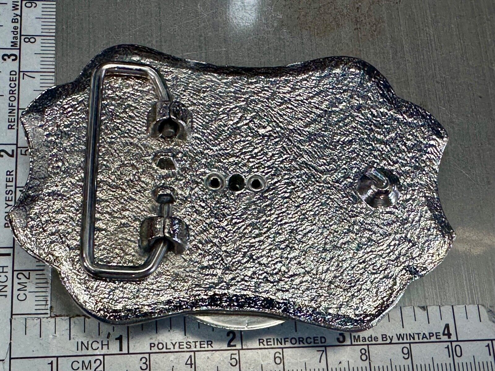 Beautiful Black Detailed cabochon cab stone centerpiece on horseshoe belt buckle