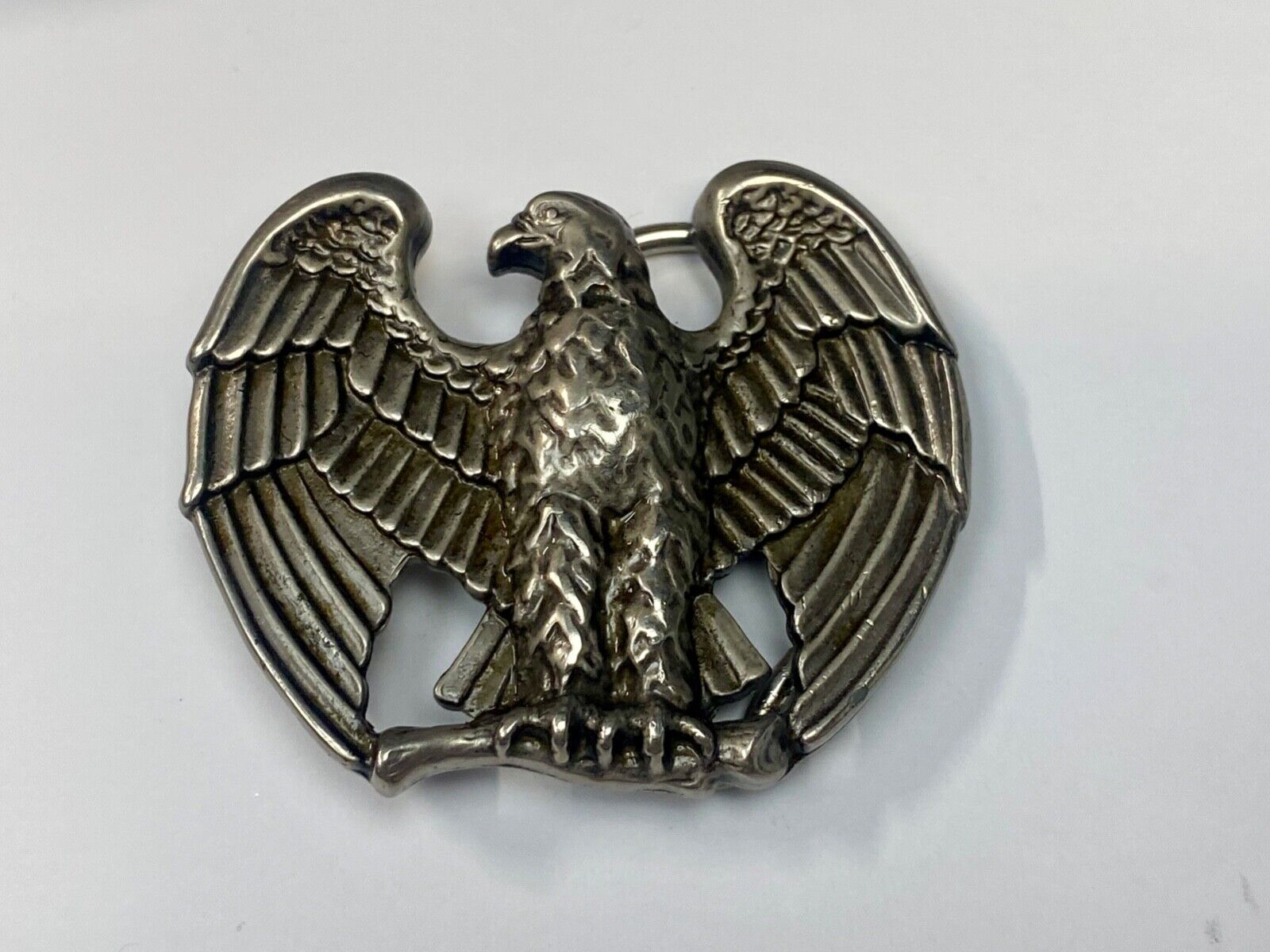 Vintage Avon 1970s Patriotic American Eagle Silver Tone belt buckle