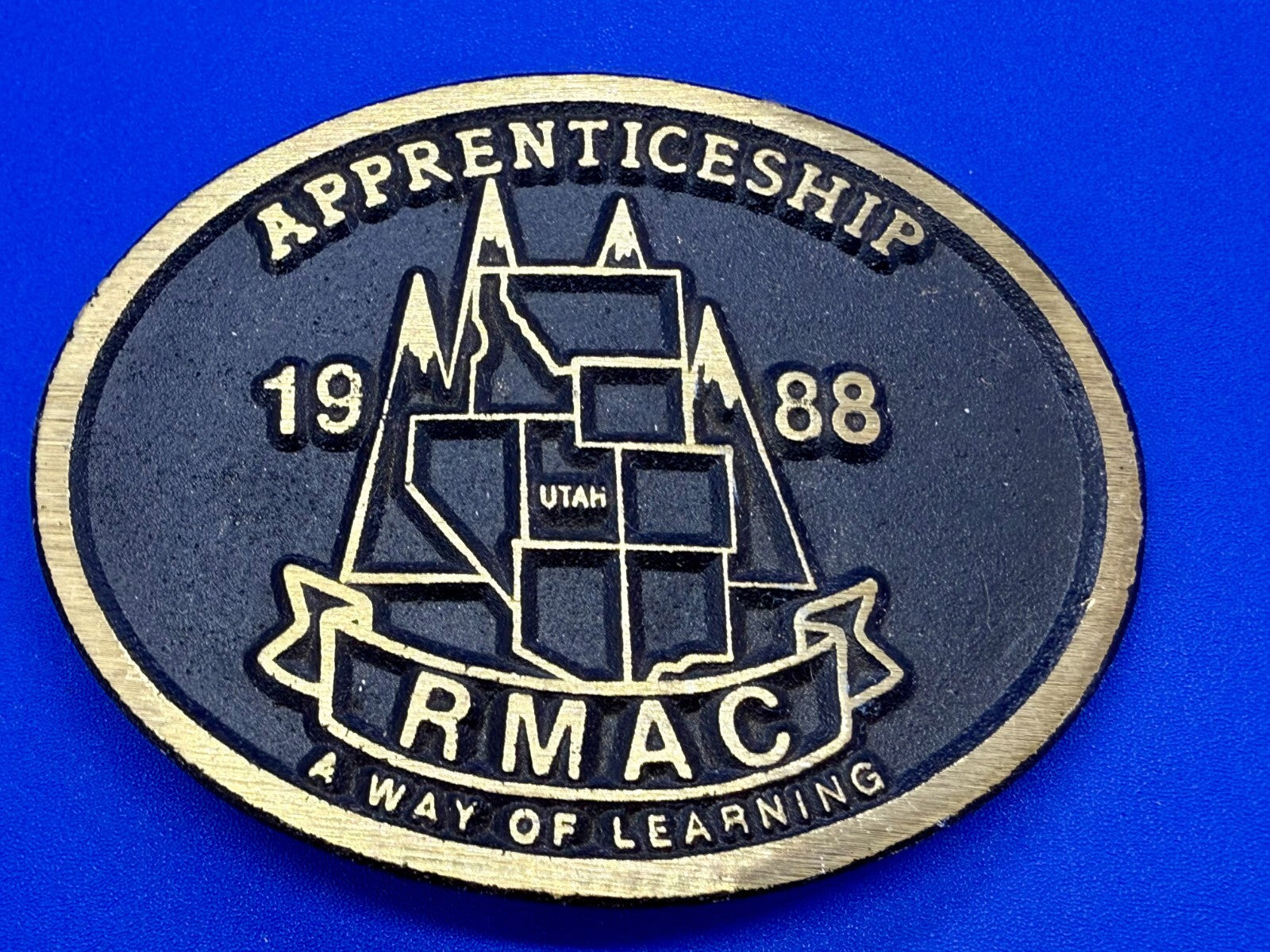 APPRENTICESHIP RMAC A WAY OF LEARNING UTAH Vintage 1988 Belt Buckle