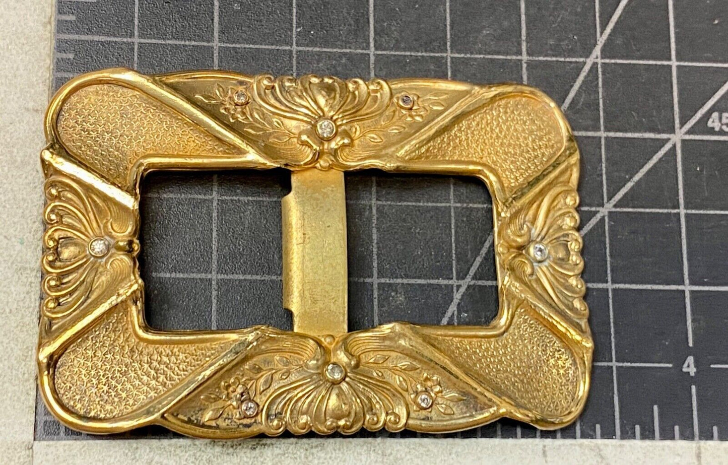 Antique Signed F.N. & Co Fishel Nessler Scarf Belt Slide buckle - AMAZING detail