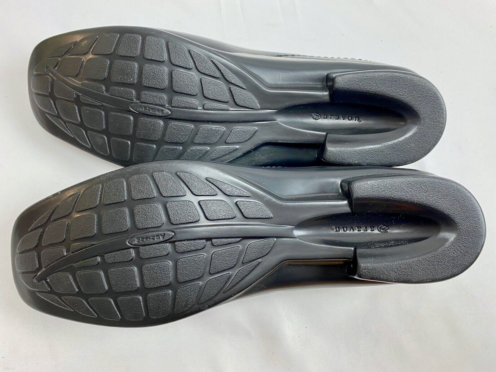 ARAVON Black Leather Stretch Loafer Comfort Shoes Women's 7B