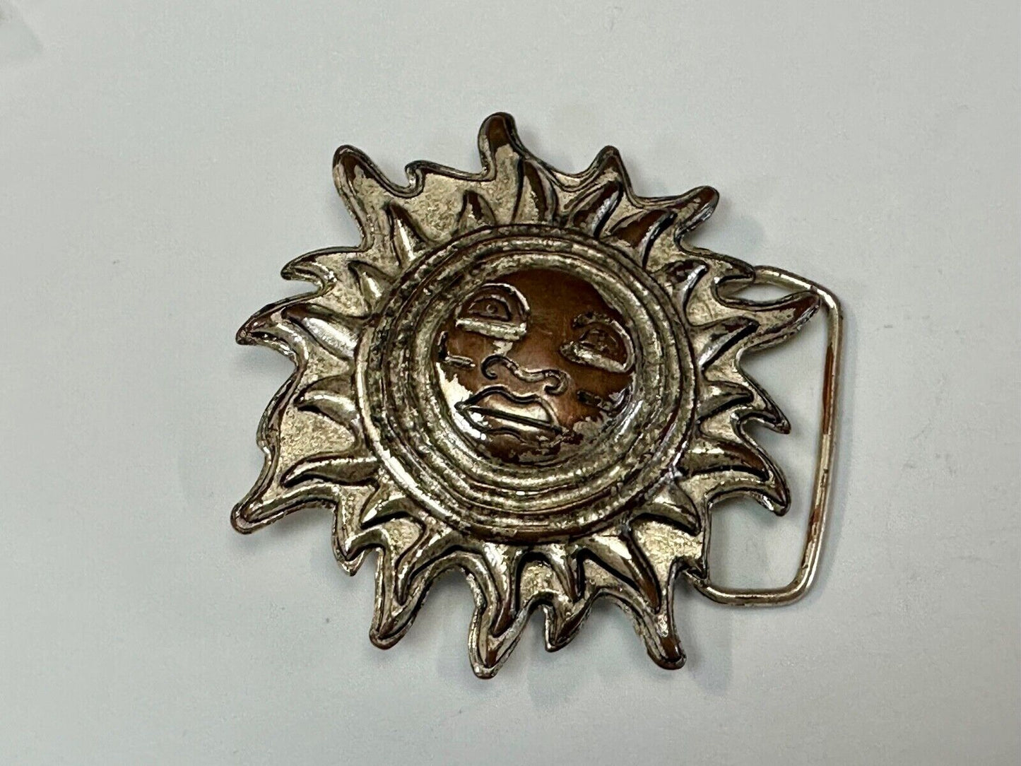 Artisan Hippie Style SUN Face - Large Figural cutout belt buckle