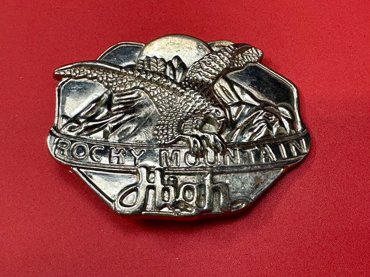 Vintage  Rockey Mountain High Eagle Mountains Silver Tone belt buckle