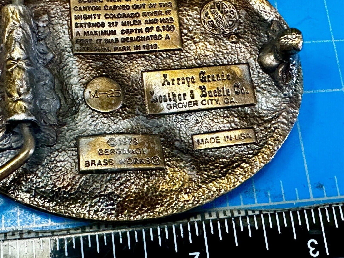 Arizona State - Scenic View of Grand Canyon Belt Buckle by Arroyo Grande M-25