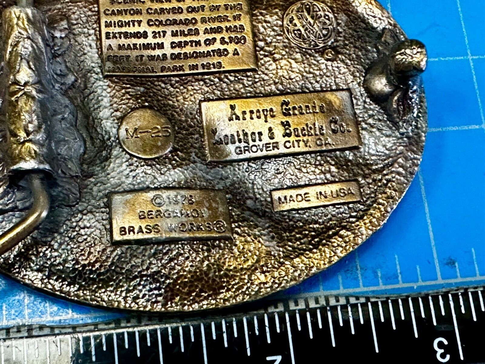Arizona State - Scenic View of Grand Canyon Belt Buckle by Arroyo Grande M-25