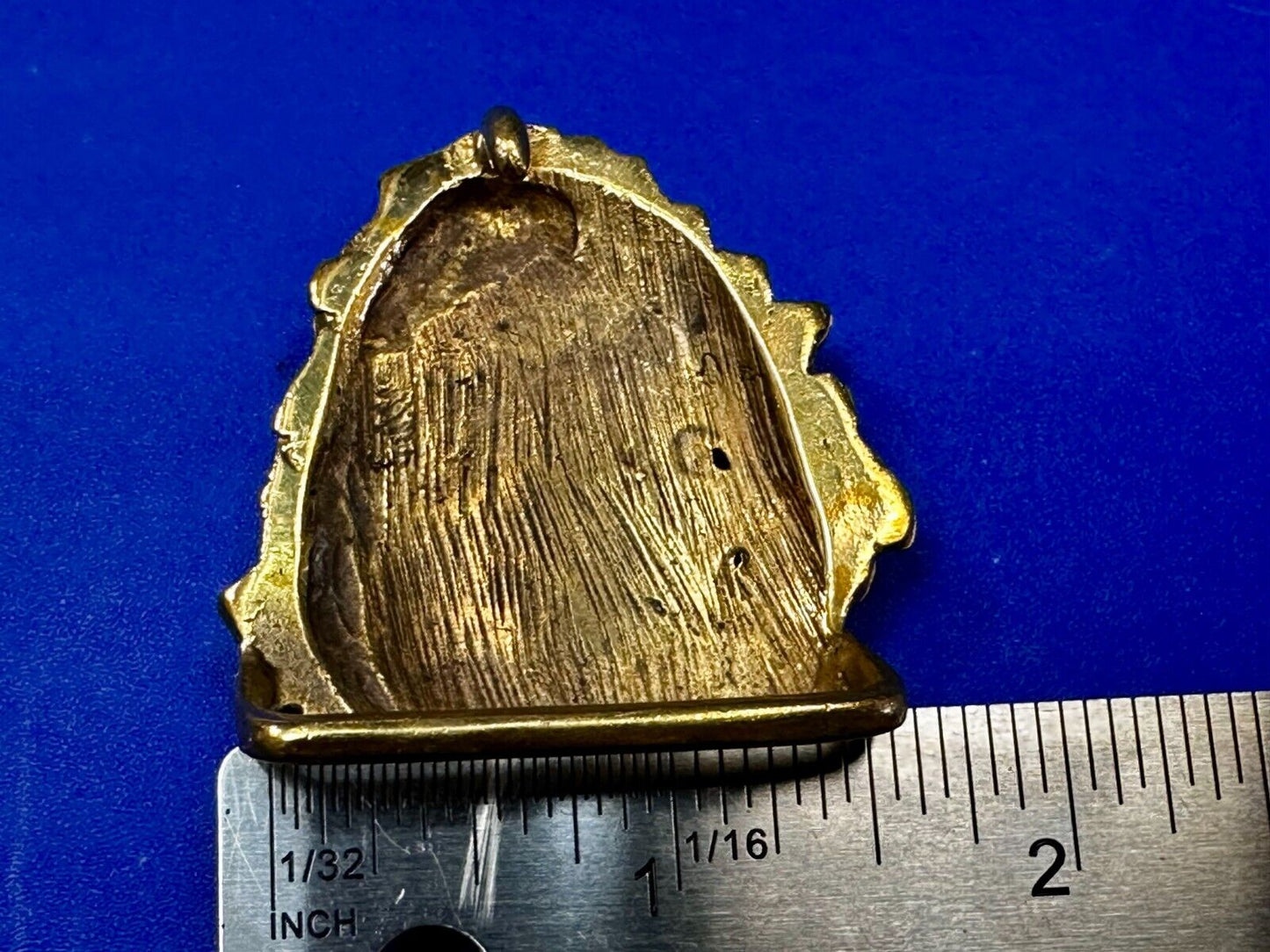 Unique Chunky Nugget Textured Brutalist Gold Tone Hippy Signed Belt Buckle