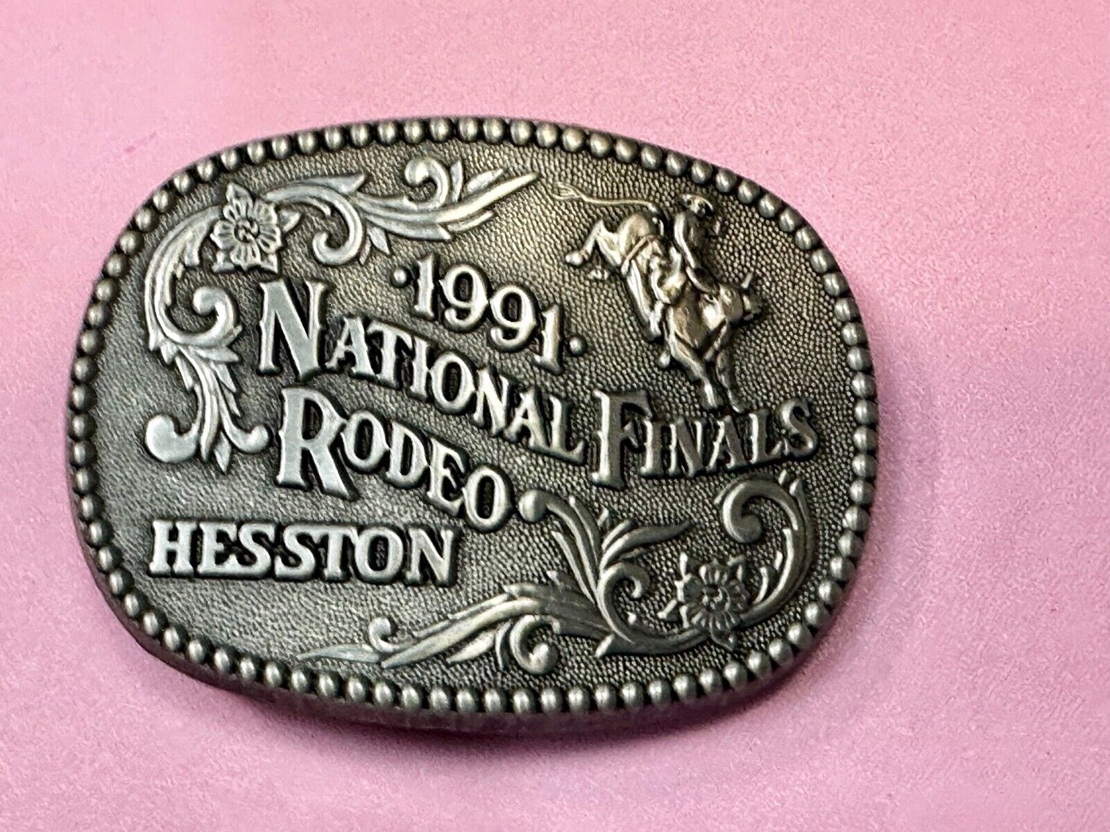 1991 NFR National Finals Rodeo  NOS Youth Size ADM Commemorative Belt Buckle
