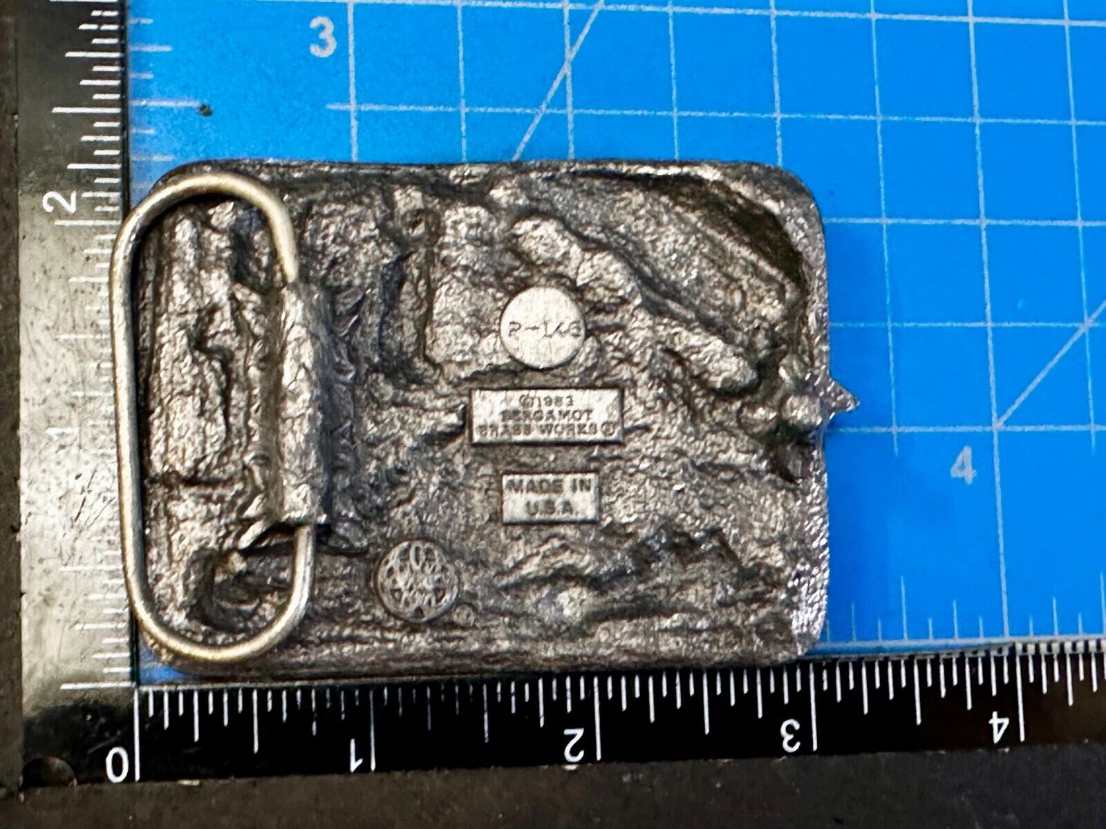Trout Fly Fish Fishing Fisherman Sportsman Vintage 1983 Bergamot Belt Buckle