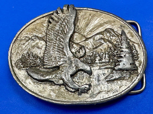 Attacking Eagle Vintage  1982 O-10 pewter siskiyou belt buckle