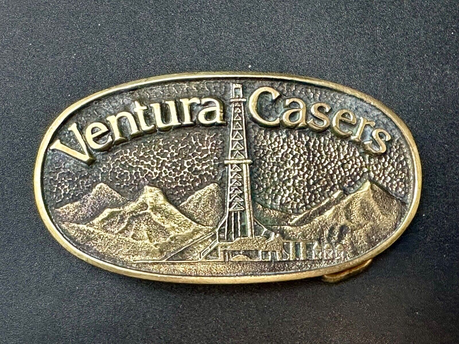 Ventura Casers Oil & Gas Industry Cal Coast Vintage Solid Brass Belt buckle