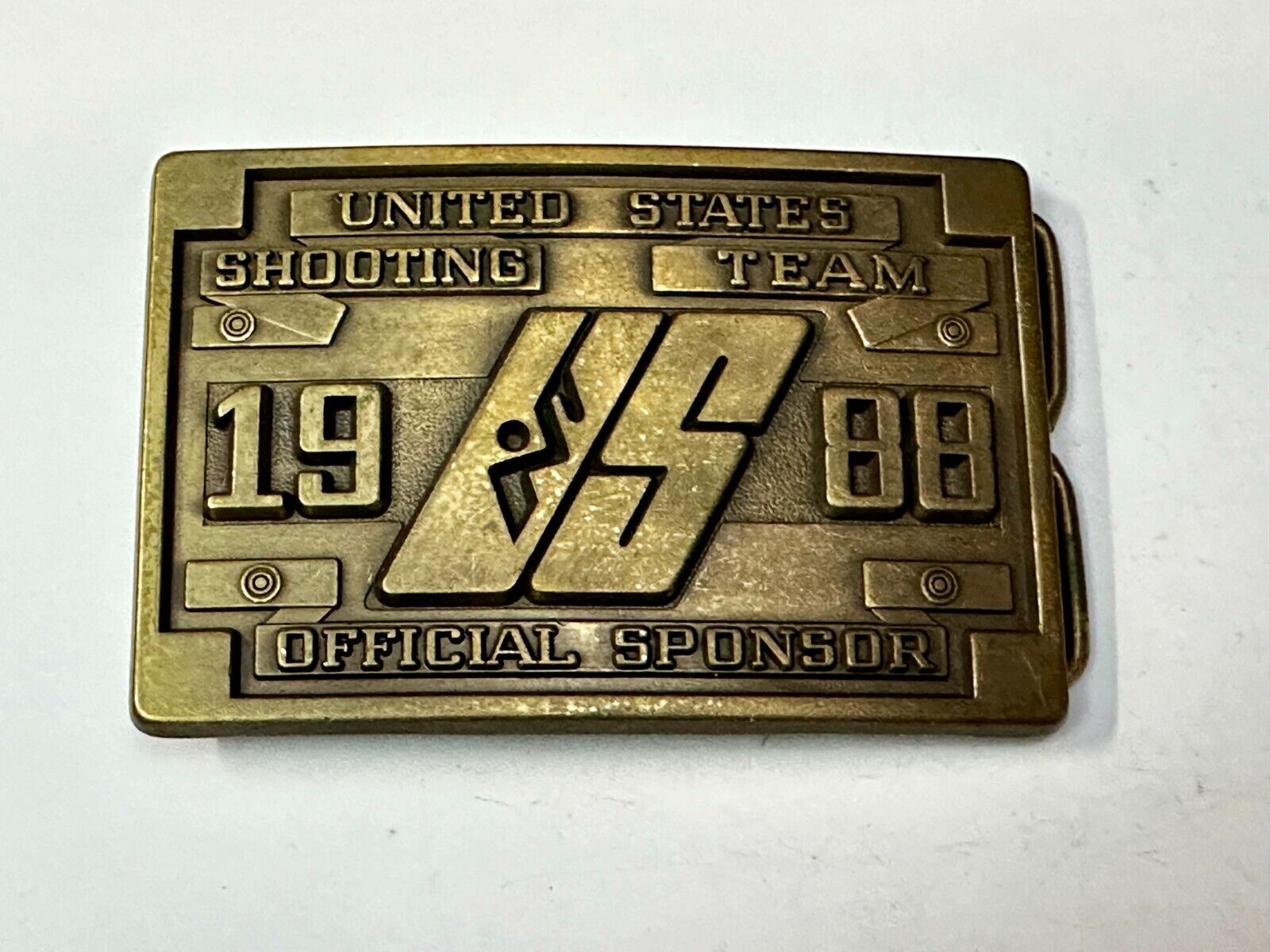 United States Shooting Team 1988 Official Sponsor Seoul Korea NOS Belt Buckle