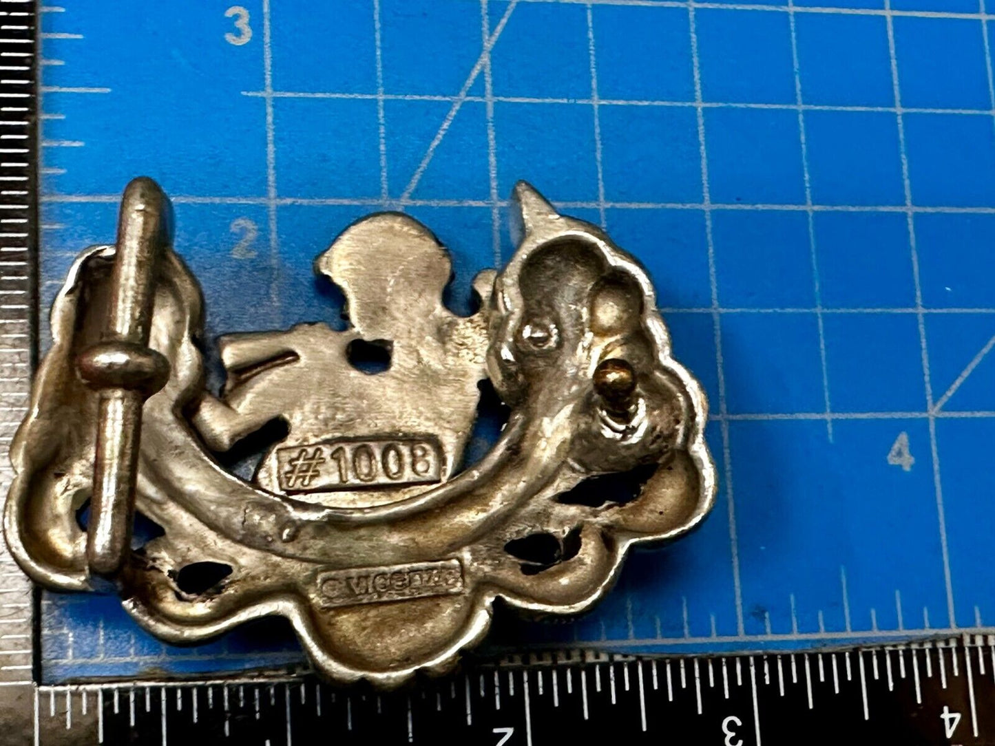 Angel Cherub Playing Flute Figural Cutout Rare Belt Buckle #1008 Vicenza