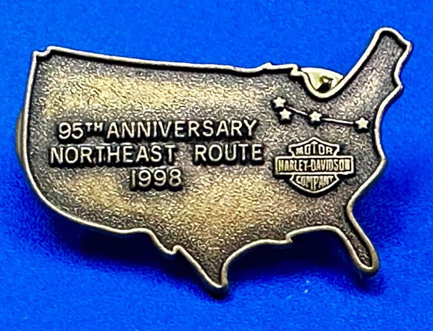 95th Anniversary Northeast Route 1998 USA Map Collectors Harley Davidson Pin