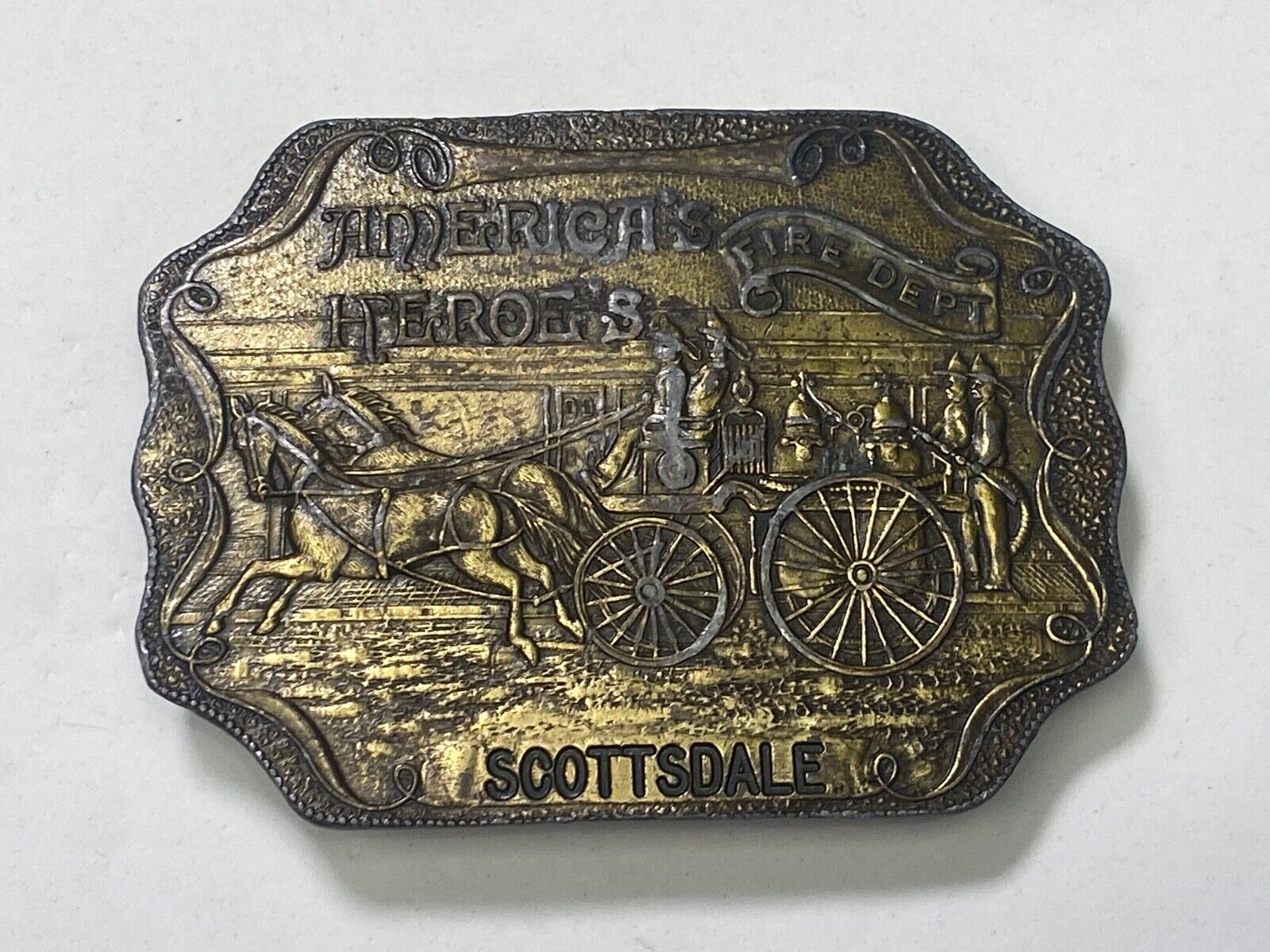 Americas' Heroe's  Fire Department Scottsdale Belt Buckle The Buckle Company Nj 