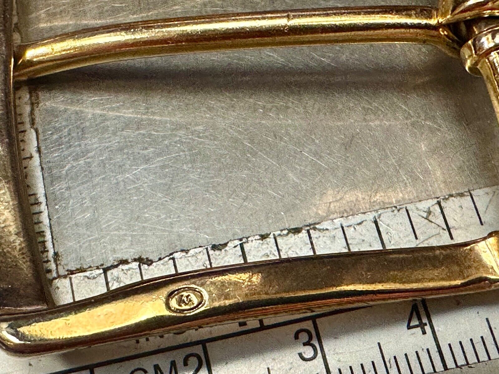Vintage gold tone replacement belt buckle marked W