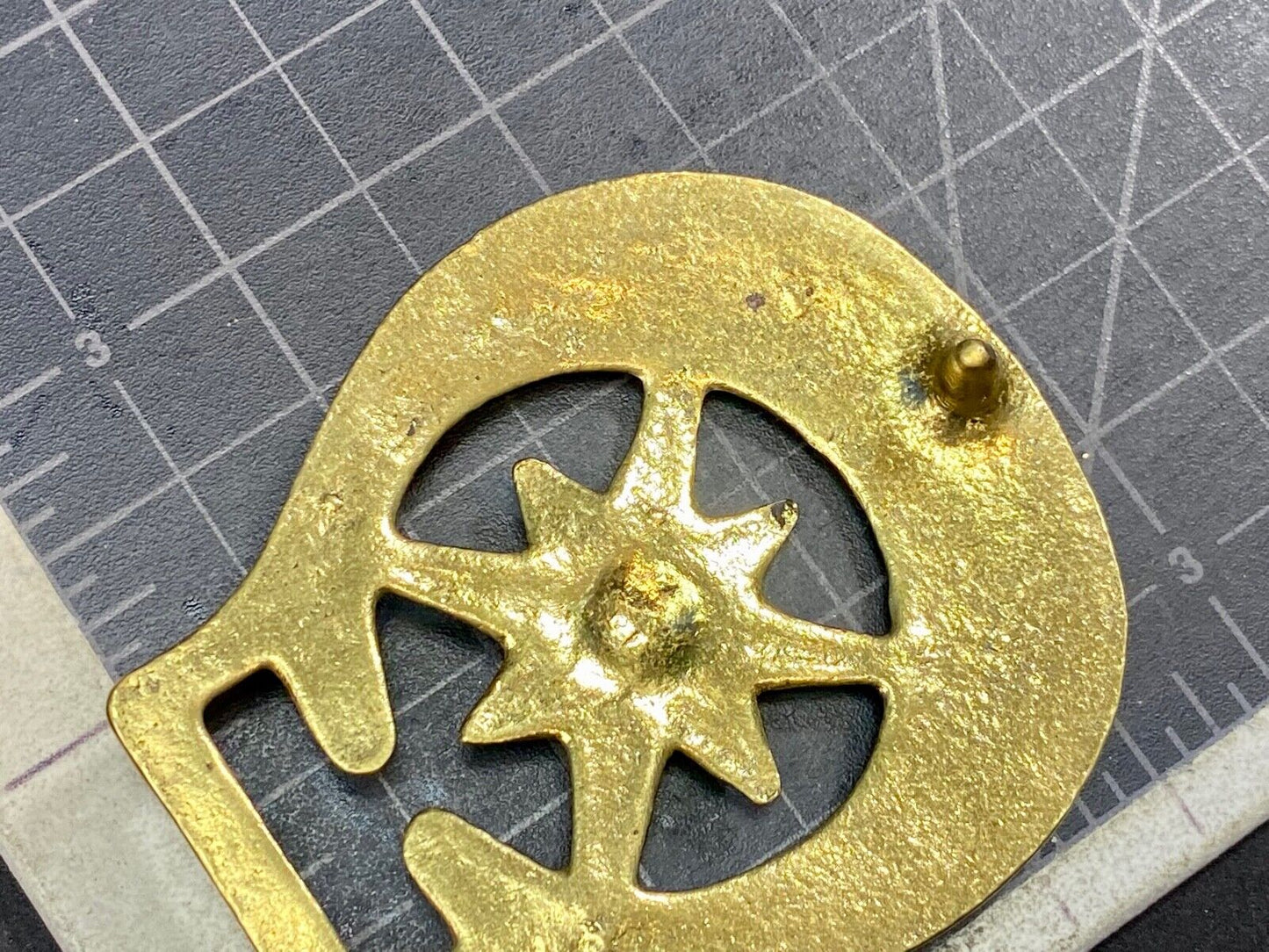 Vintage Horse Saddle Medallion Solid Brass nights STAR or cowgirls belt buckle!