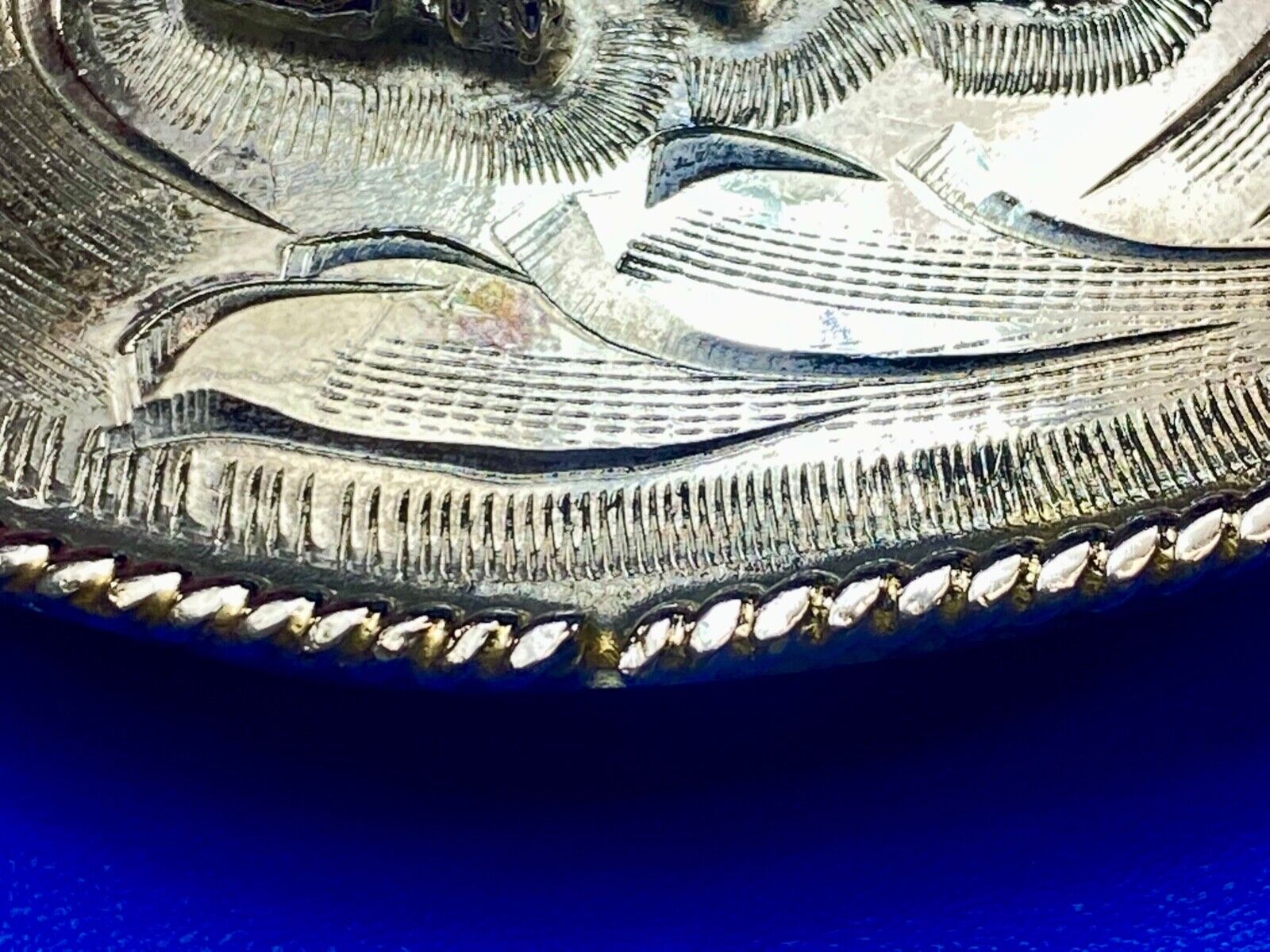 Vintage Fighting Hunting Birds?  Pre loved two tone western belt buckle  Repair