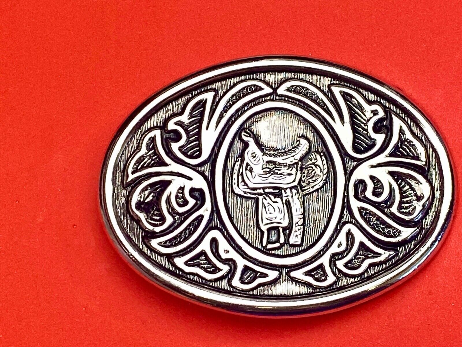 Vintage 1970's Horse Saddle Western & Cowboy Fashion Belt Buckle