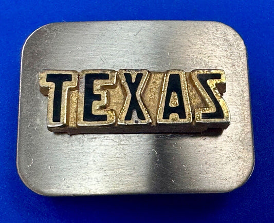 TEXAS - Raised Block letters state pride vintage belt buckle