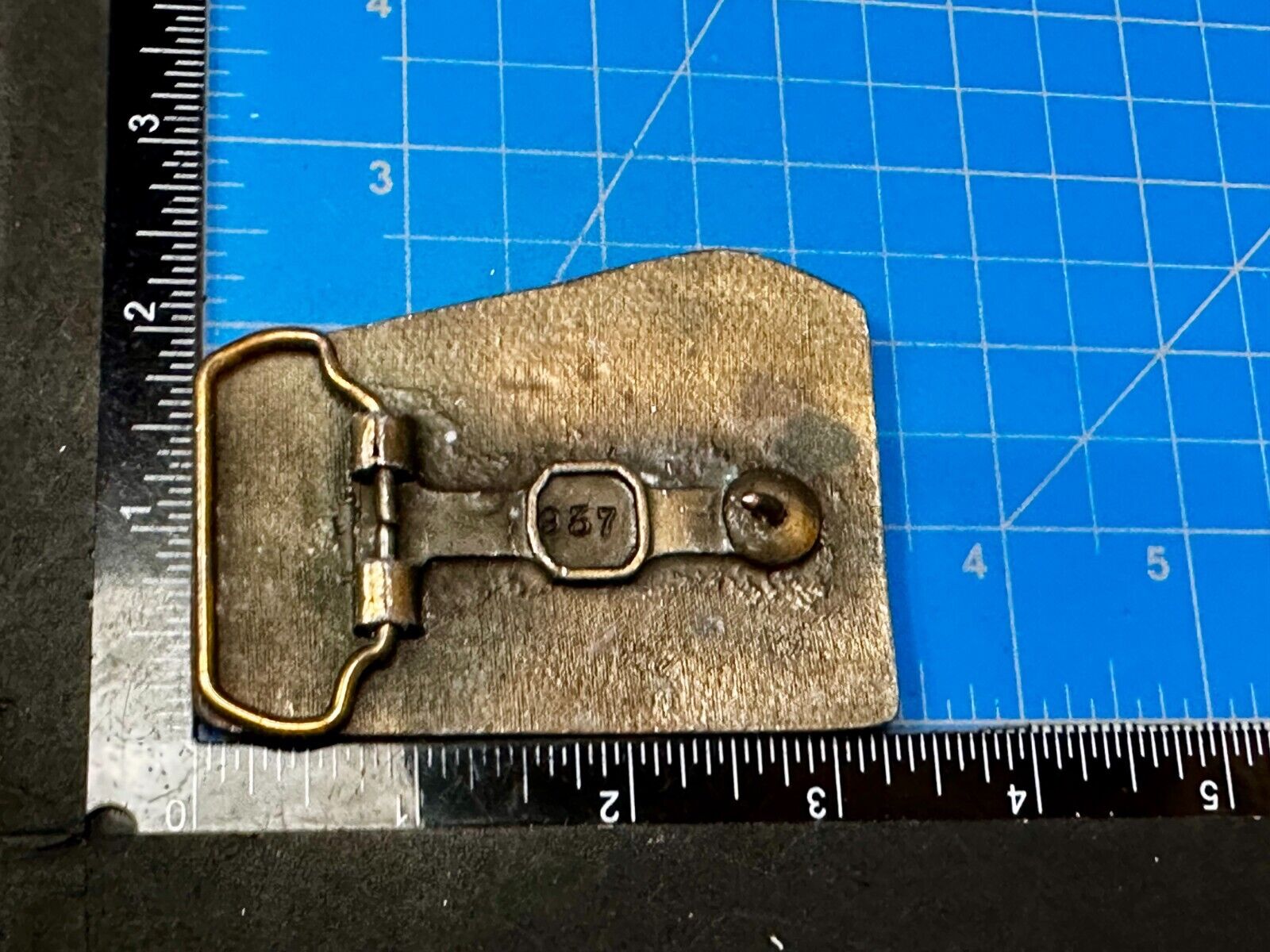 USA Firefighters Fire Truck Fireman Vintage Gold Tone Commemorative Belt Buckle