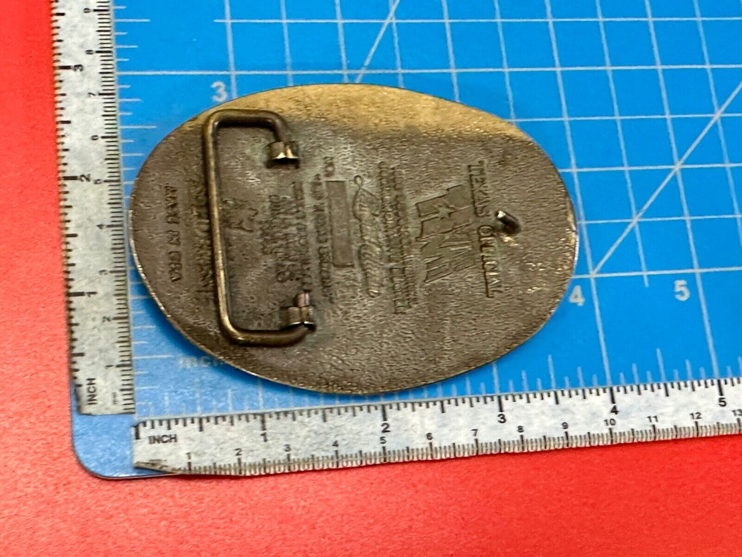 Texas Sesquicentennial 150 year celebration solid brass ADM belt buckle