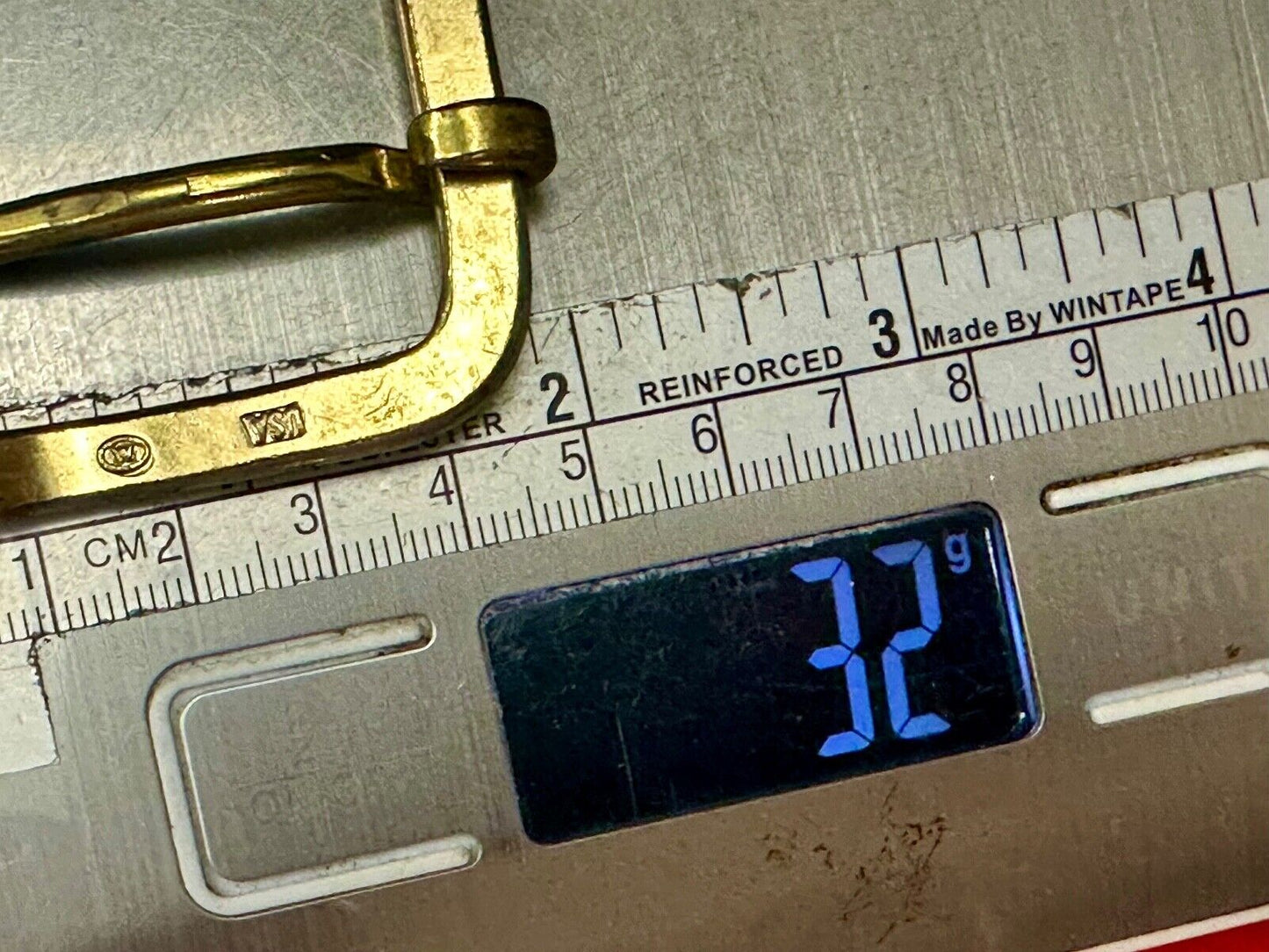 Vintage  replacement belt buckle marked W with unique angle