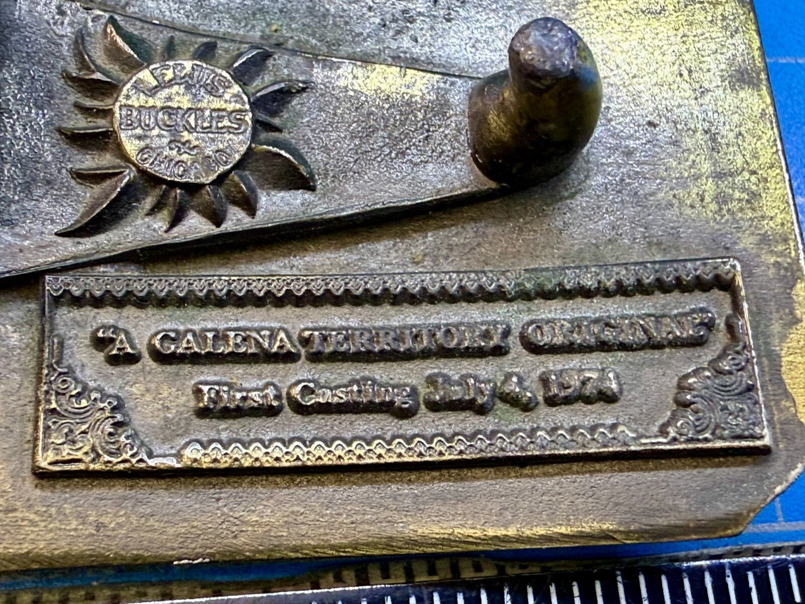  The Galena Territory Brass Belt Buckle Sunrise Illinois Vintage Belt Buckle 