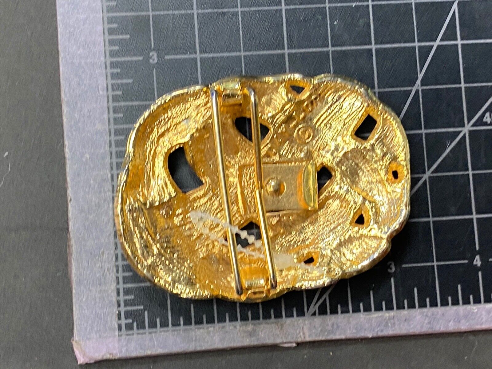 Vintage Day-Lor black and gold belt buckle 