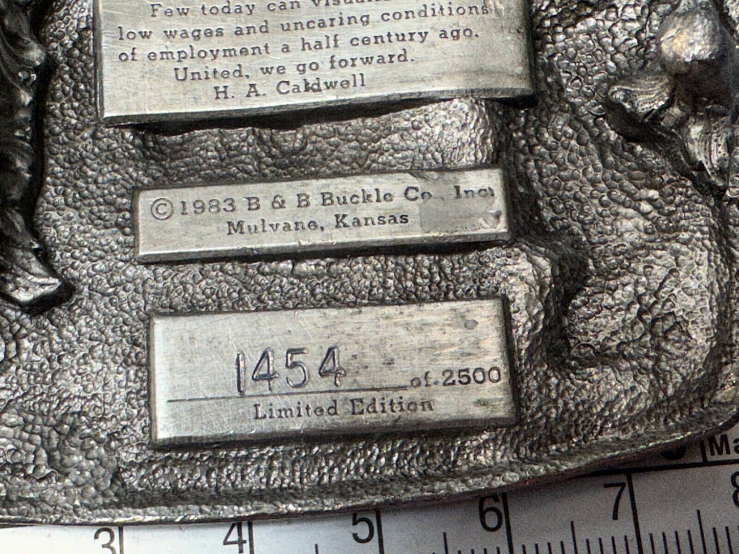 Vintage  1983 El Dorado Kansas Local union 5 241 50th yr celebration belt buckle