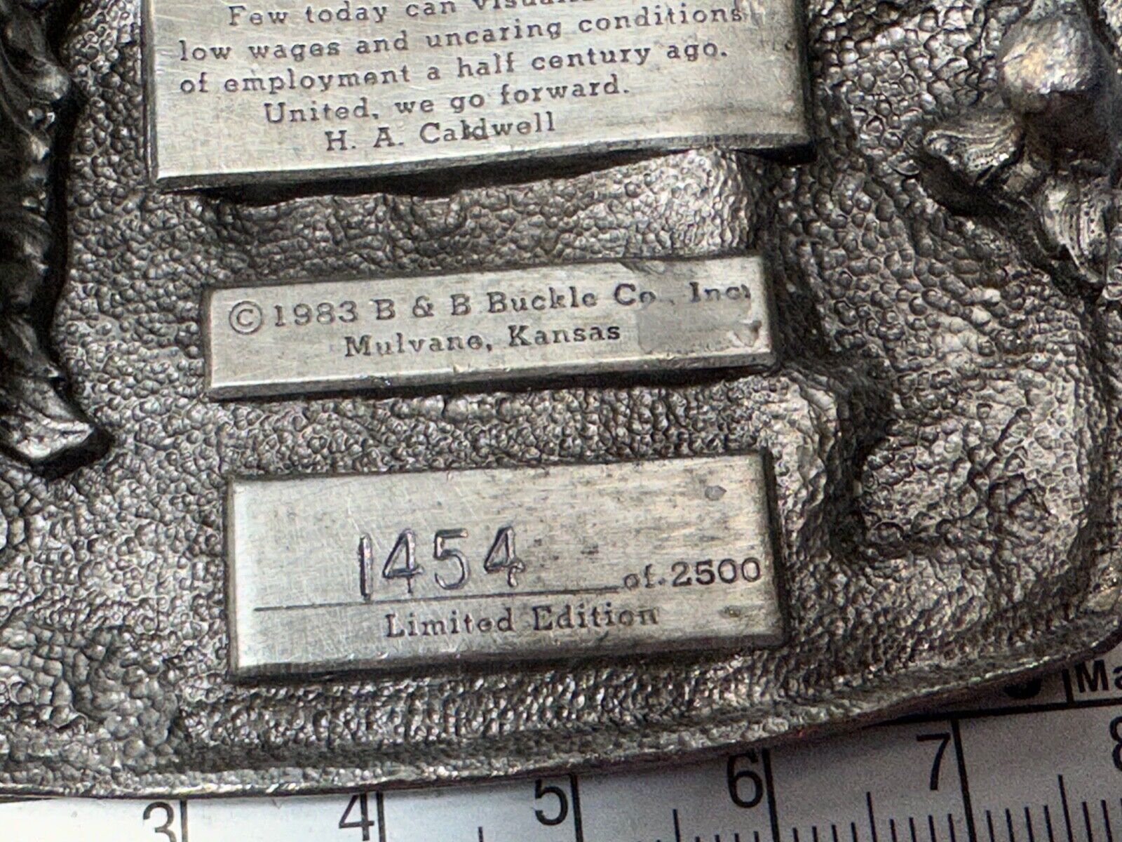 Vintage  1983 El Dorado Kansas Local union 5 241 50th yr celebration belt buckle