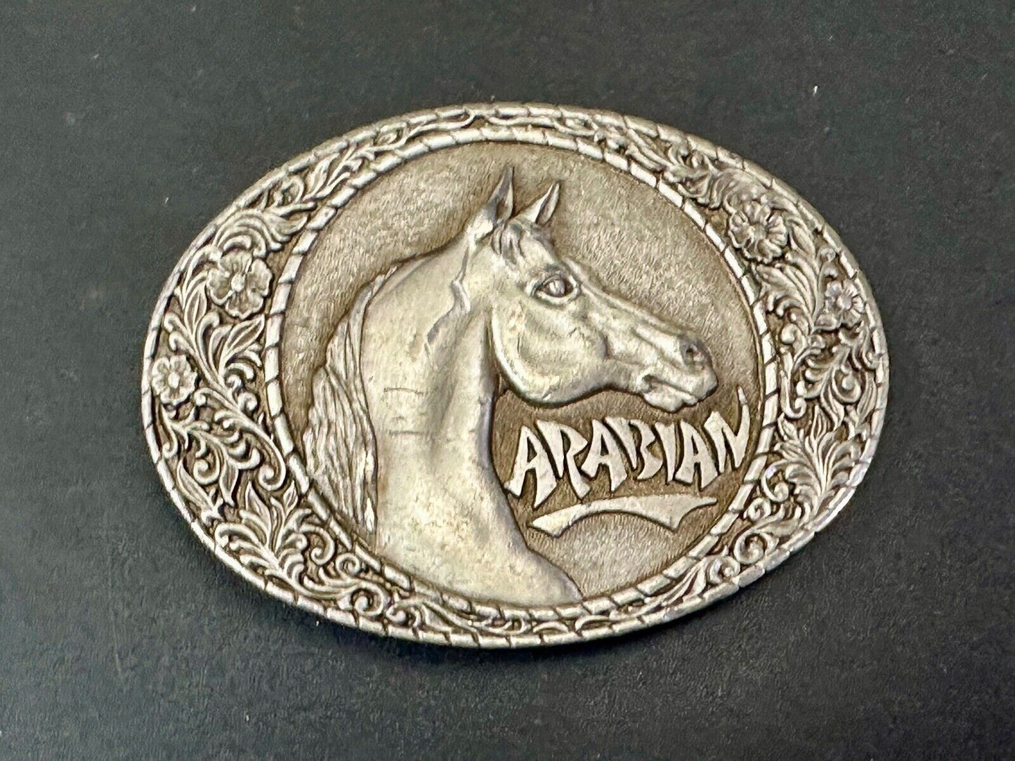 Arabian Horse commemorative Indiana Metal Craft Vintage 1982  belt buckle