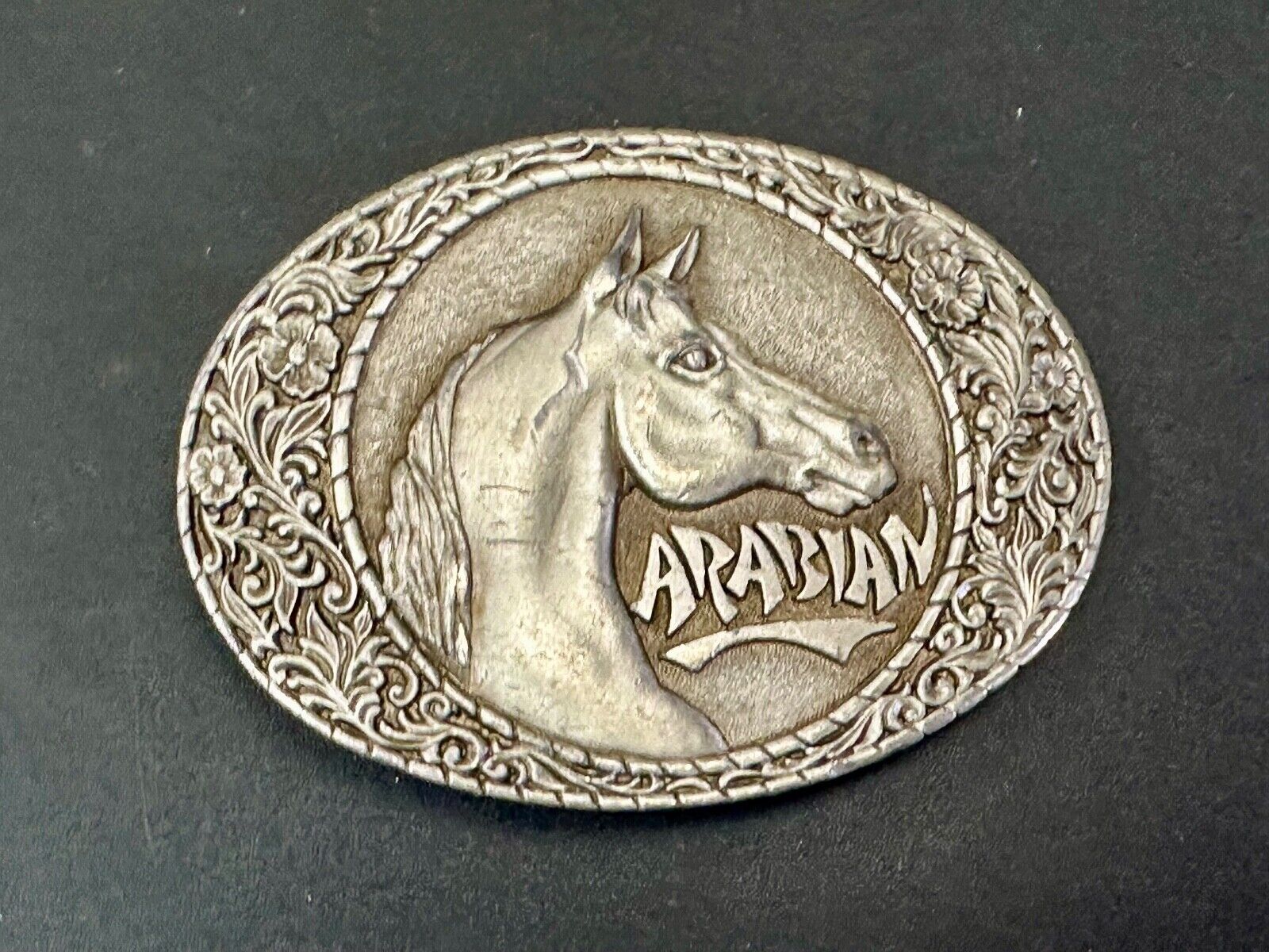Arabian Horse commemorative Indiana Metal Craft Vintage 1982  belt buckle