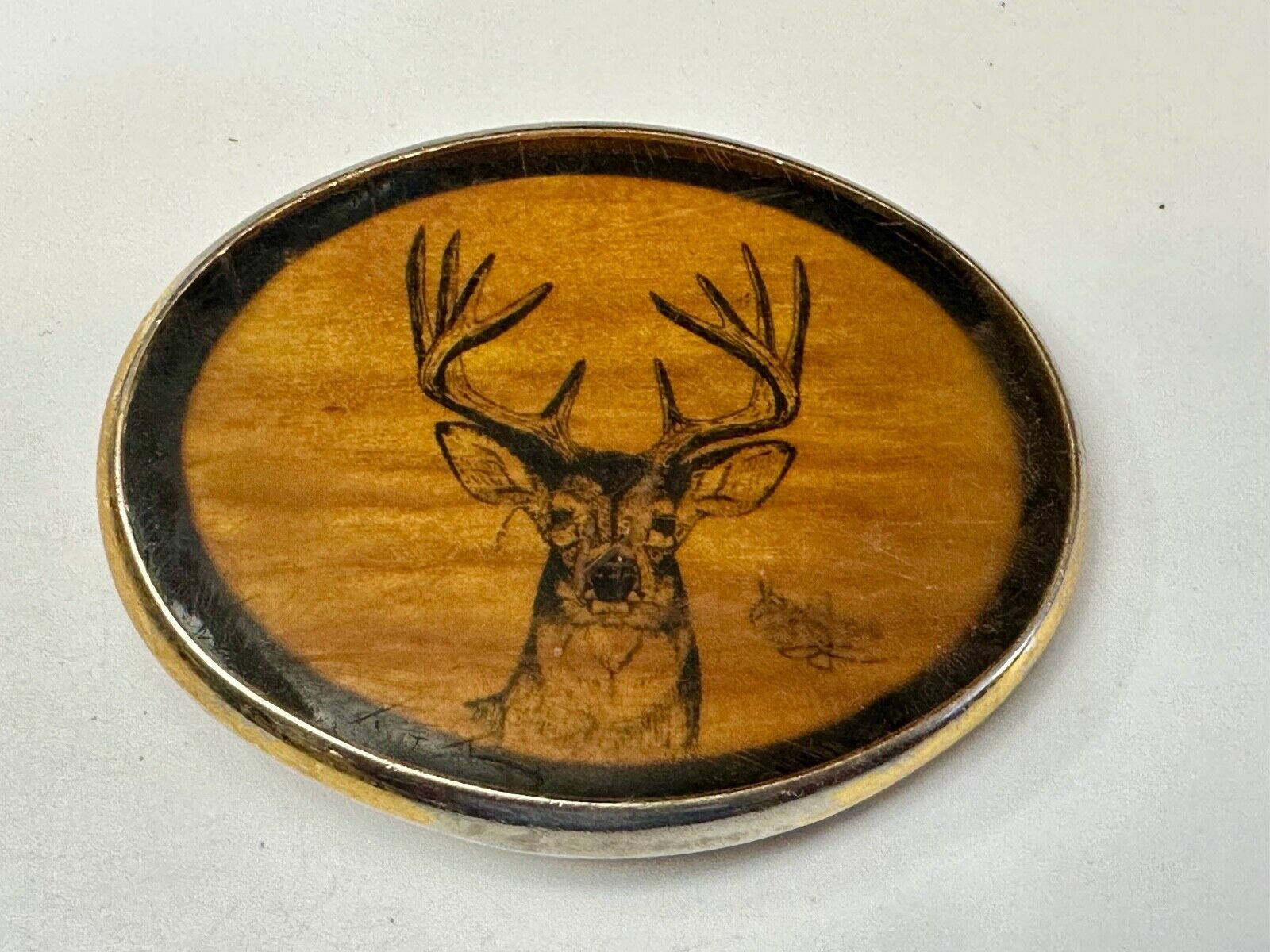 Deer Elk Buck Doe Gorgeous 1970s VON WEST Belt Buckle