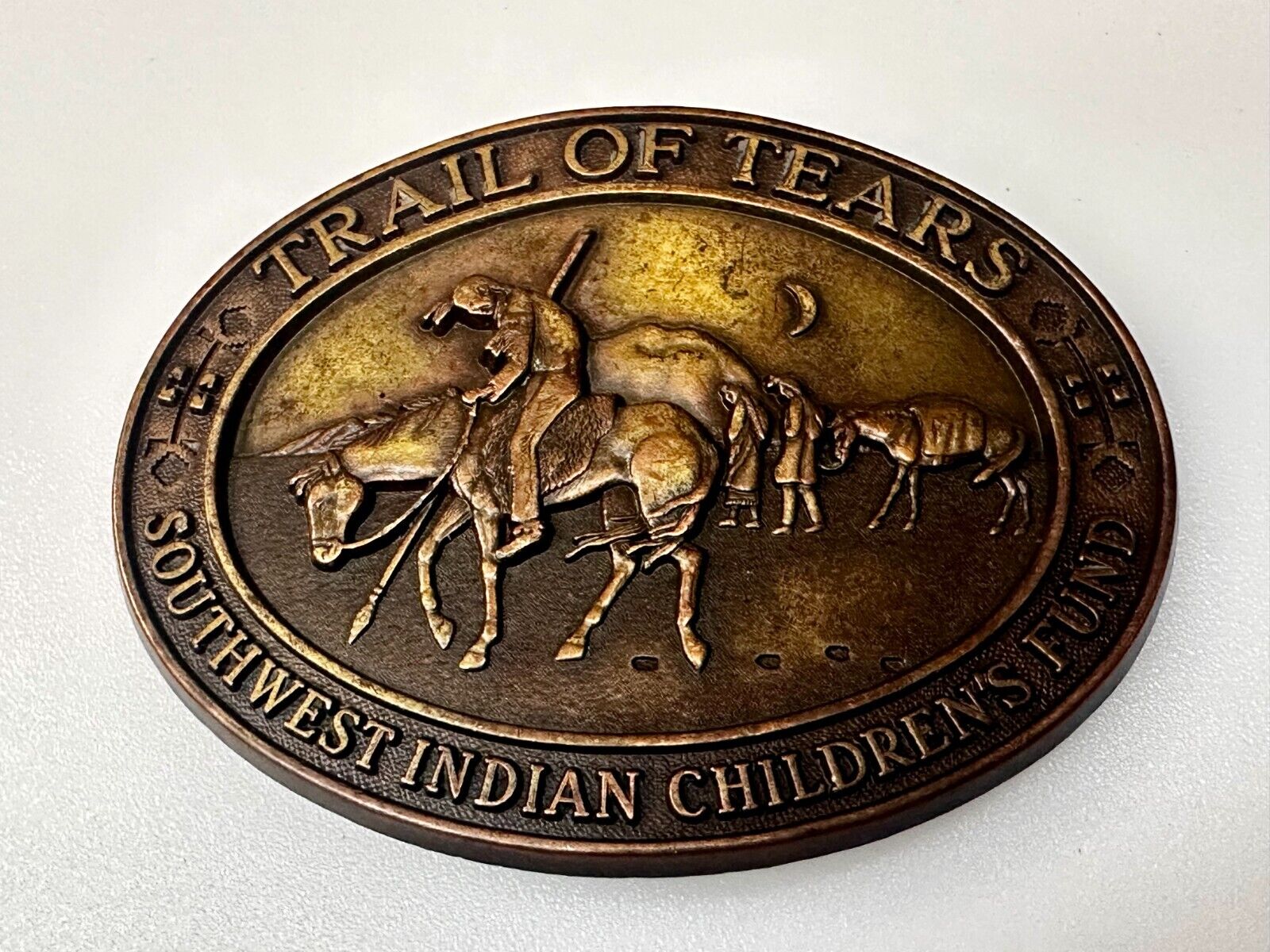 Trail of Tears Southwest Indian Children's Fund Vintage numbered Belt Buckle