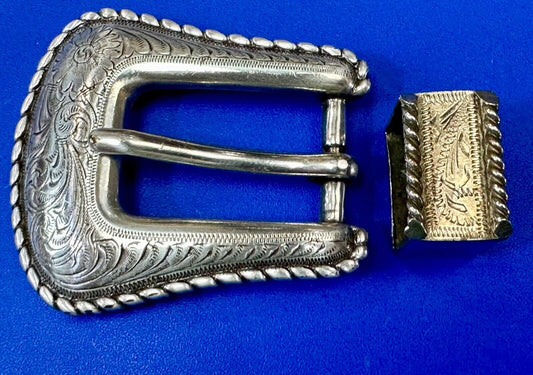 Two piece Ranger Set vintage 1996 silver tone buckle and keeper