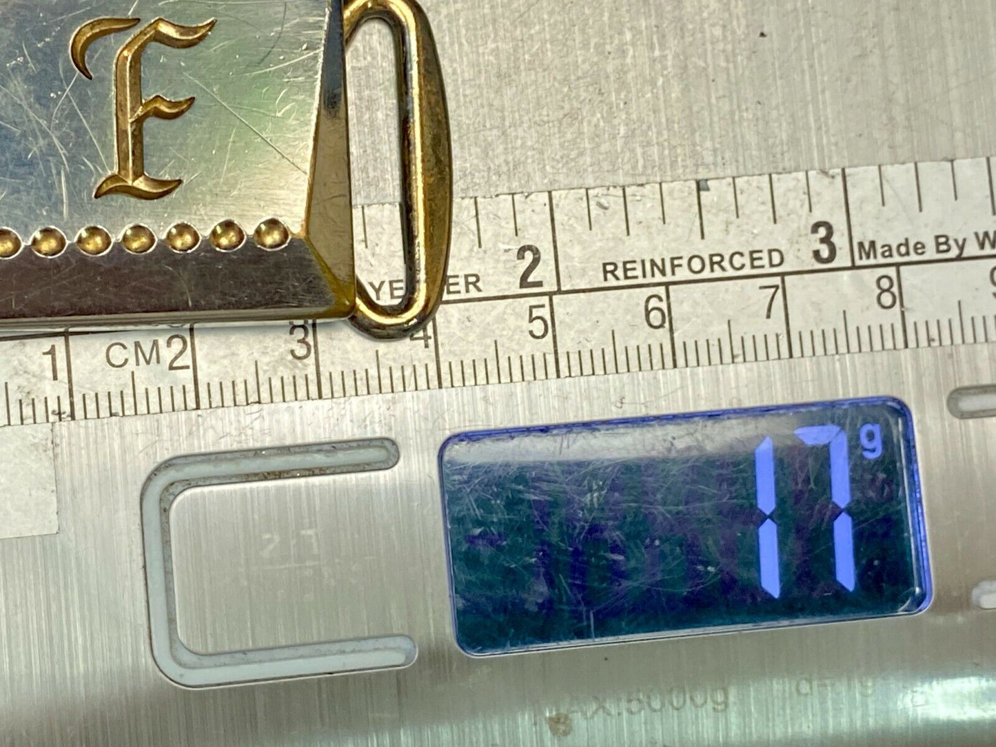Vintage Hickok Master Plate Letter F Initial Monogram Art Deco Belt Buckle