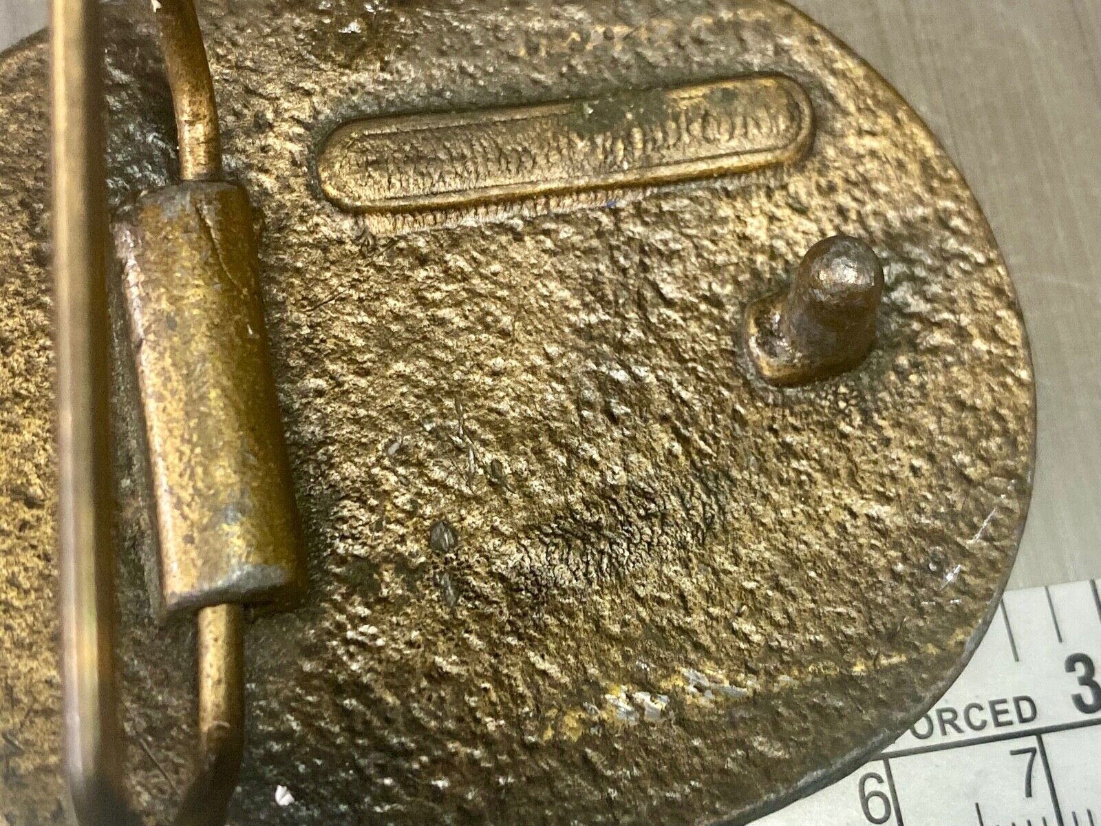 Two Deer Grazing In Nature Vintage Brass Tone Belt Buckle 