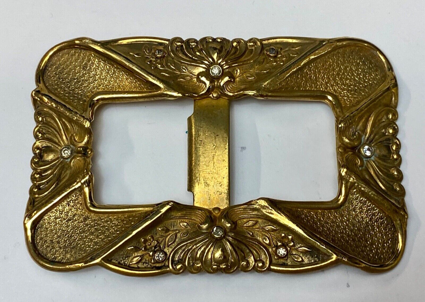 Antique Signed F.N. & Co Fishel Nessler Scarf Belt Slide buckle - AMAZING detail