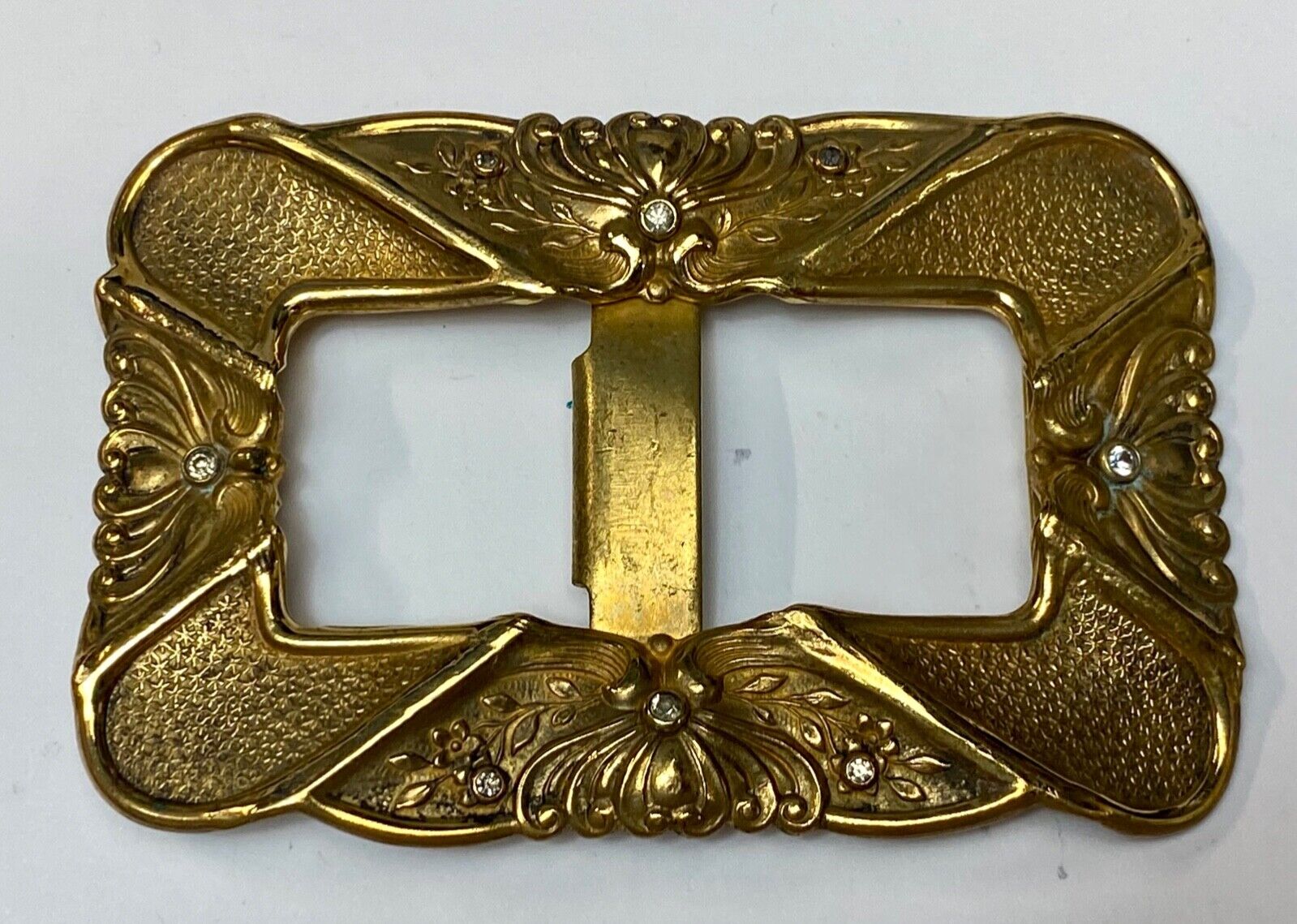 Antique Signed F.N. & Co Fishel Nessler Scarf Belt Slide buckle - AMAZING detail