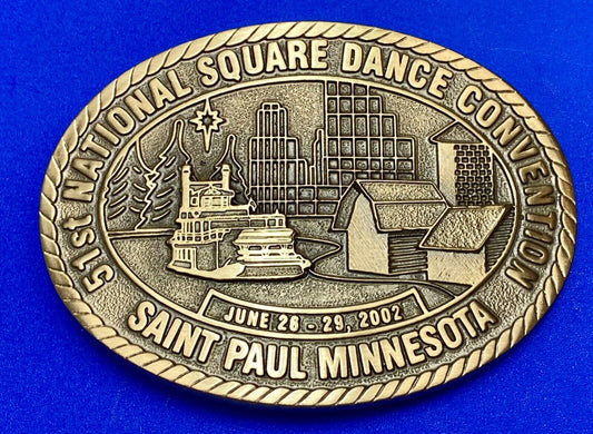 51st National Square Dance Convention belt buckle  Saint Paul Minnesota, 2002