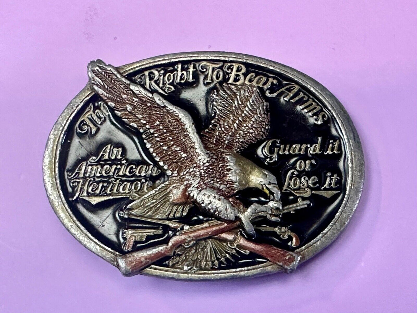 An American Heritage - Second Amendment gun laws Guard it or Lose it belt buckle