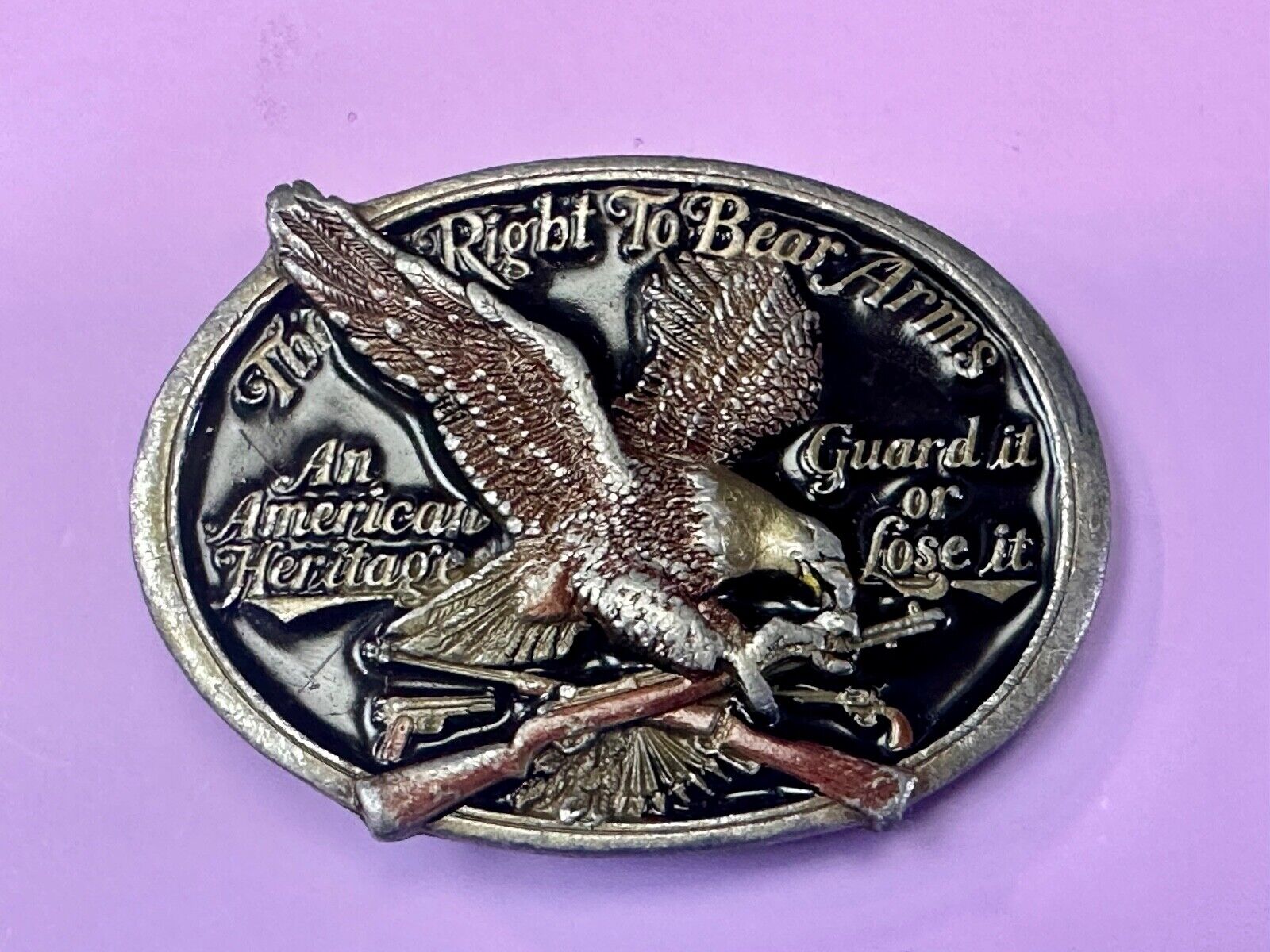 An American Heritage - Second Amendment gun laws Guard it or Lose it belt buckle