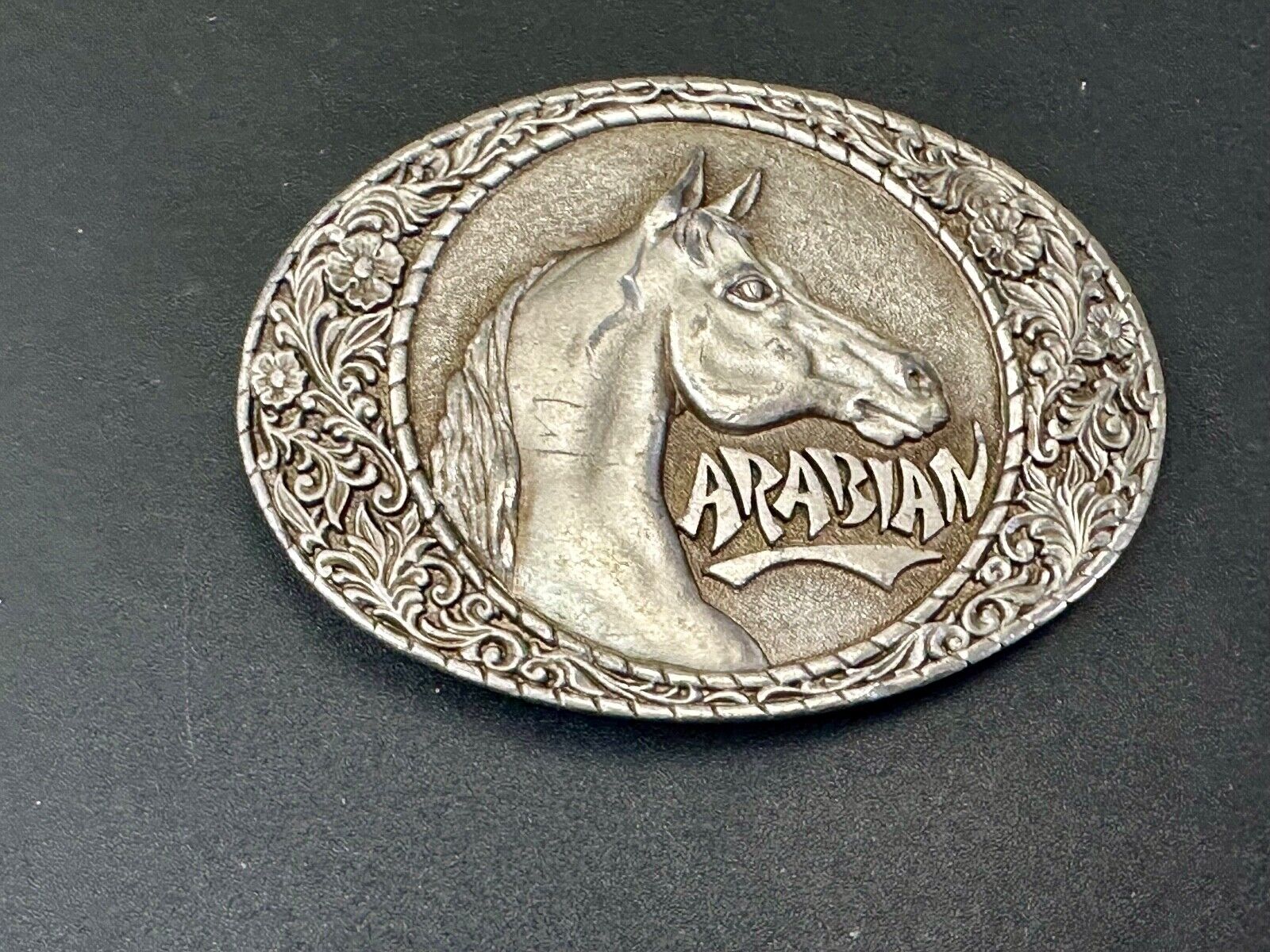 Arabian Horse commemorative Indiana Metal Craft Vintage 1982  belt buckle