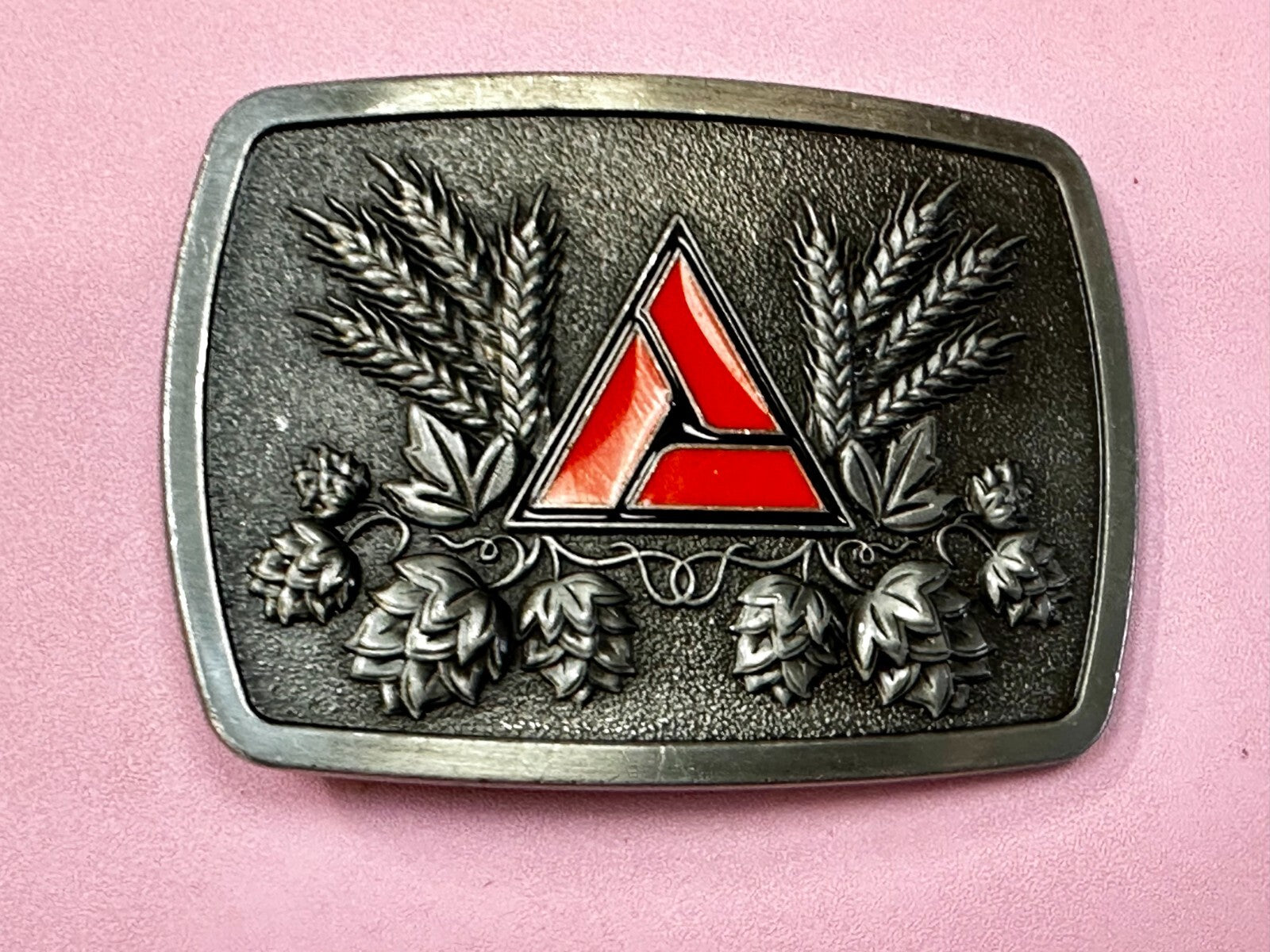 A.G. Farming Company Wheat Red Logo Emblem Farmers Promo Vintage Belt Buckle